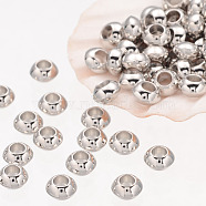 Rondelle Tibetan Silver Spacer Beads, Lead Free & Nickel Free & Cadmium Free, Platinum Color, about 5.5mm thick, Hole: 2.3mm(X-AB937-NF)