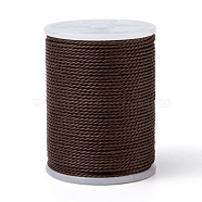 Round Waxed Polyester Cord, Taiwan Waxed Cord, Twisted Cord, Saddle Brown, 1mm, about 12.02 yards(11m)/roll(YC-G006-01-1.0mm-36)