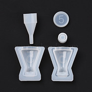Refillable Bottle Silicone Molds, Storage Molds, Resin Casting Molds, for UV Resin, Epoxy Resin Craft Making, White, 47x42x14~15mm, Inner Diameter: 32.5x23mm(DIY-M031-20)