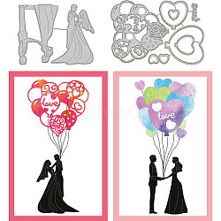 Wedding Theme Carbon Steel Cutting Dies Stencils, for DIY Scrapbooking, Photo Album, Decorative Embossing Paper Card, Stainless Steel Color, Human, 77~82x98~119x0.8mm, 2pcs/set(DIY-WH0309-1431)