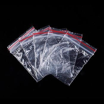 Plastic Zip Lock Bags, Resealable Packaging Bags, Top Seal, Rectangle, Clear, 7x5cm, Unilateral Thickness: 0.9 Mil(0.023mm)