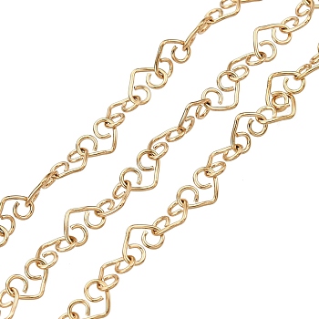 10M Ion Plating(IP) 304 Stainless Steel Link Chains, Plasma Polished, Soldered, with Spool, Heart, Real 18K Gold Plated, 6x4.5x0.5mm, about 32.81 Feet(10m)/Roll