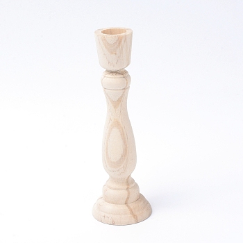 Natural Wood Candle Holders, for Wedding Party Birthday Holiday Decoration, Old Lace, 5.7x17.6cm
