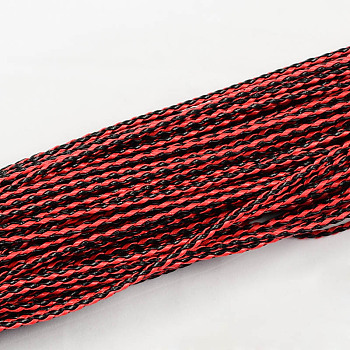 Braided Imitation Leather Cords, Round Bracelet Findings, Dark Red, 3x3mm, about 103.89 yards(95m)/bundle