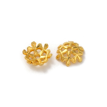 Alloy Beads Caps, Lead Free & Cadmium Free, Multi-Petal Flower, Golden, 11x3.5mm, Hole: 1.5mm