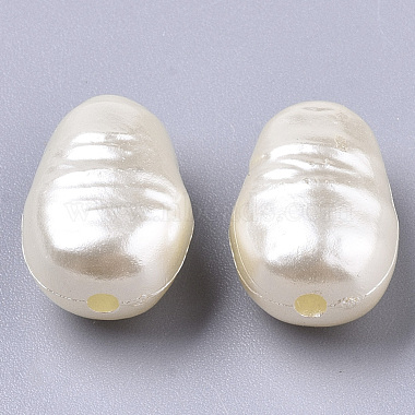 15mm FloralWhite Oval Acrylic Beads