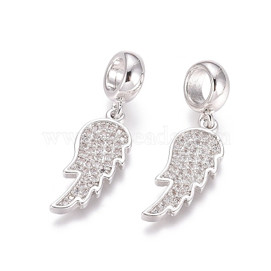 Brass Micro Pave Cubic Zirconia European Dangle Charms(ZIRC-E163-11P)-2