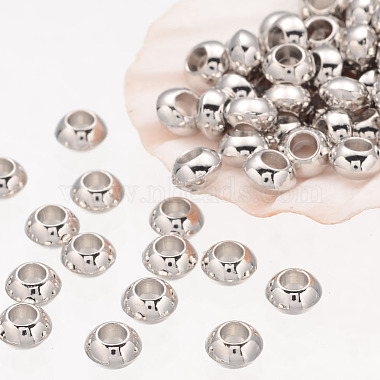 Platinum Rondelle Alloy Spacer Beads