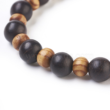 Natural Sandalwood Stretch Bracelets(BJEW-JB03828-03)-2