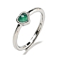 Heart Natural Green Onyx Agate Adjustable Rings(RJEW-Q818-02P-04)-2