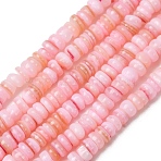 Dyed Natural Freshwater Shell Beads Strands, Disc, Heishi Beads, Pink, 4~4.5x1~2.5mm, Hole: 0.6mm, about 80~85pcs/strand, 7.24''(18.4cm)(SH-CBA2978-05D)