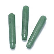 Natural Green Aventurine Beads, No Hole/Undrilled, For Wire Wrapped Pendant Making, Column, 71.5x12~12.5mm(G-G795-03-05)