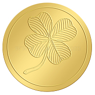 Self Adhesive Gold Foil Embossed Stickers, Medal Decoration Sticker, Clover Pattern, 5x5cm(DIY-WH0211-234)