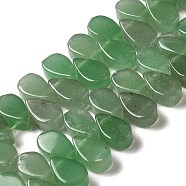 Natural Gree Aventurine Beads Strands, Teardrop, Top Drilled, 9~10x5~5.5x3.5~4mm, Hole: 0.7mm, about 40~48pcs/strand, 7.09~7.28''(18~18.5cm).(G-B064-B06)