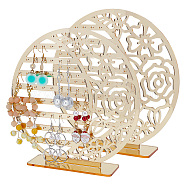 8-Tier Mirror Acrylic Earring Display Stands, Flat Round with Flower Earrring Organizer Holder for Earring Storage, Gold, Finish Product: 4x18x18cm(EDIS-WH0030-13)