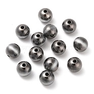 Opaque Acrylic Beads, Round, Gunmetal Plated, 8x7.5mm, Hole: 1.6mm(MACR-M032-12B)