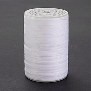 Round Waxed Polyester Thread String, Micro Macrame Cord, Twisted Cord, for Leather Sewing Stitching, White, 0.3~0.4mm, about 174.98 Yards(160m)/Roll(YC-D004-02A-066)