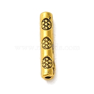 Tibetan Style Alloy Carved Flower Tube Beads, Cadmium Free & Nickel Free & Lead Free, Antique Golden, 14x2.5mm, Hole: 1.2mm(TIBEB-L007-05AG)