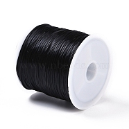 30M Elastic Crystal Thread, Jewelry Beading Cords, For Stretch Bracelet Making, Black, 0.8mm, about 32.81 Yards(30m)/Roll(EW-G011-01C)