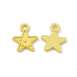 Rack Plating Alloy Charms, Cadmium Free & Lead Free & Nickle Free, Star, Matte Gold Color, 13x10.5x1.5mm, Hole: 1.8mm(FIND-G045-51MG)