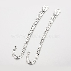 Tibetan Style Alloy Bookmark Findings, Cadmium Free & Lead Free, Antique Silver, 125x21x2.5mm, Hole: 2.3mm, about 93pcs/1000g(PALLOY-K110-18AS-RS)