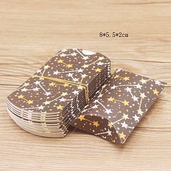 Paper Pillow Candy Boxes, Gift Boxes, for Wedding Favors Baby Shower Birthday Party Supplies, Star Pattern, 8x5.5x2cm(CON-PW0001-115B-02)