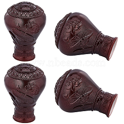 Plastic Curtain Rod Heads, Round Drapery Pole Finials, Coconut Brown, 88x63x64.5mm, Inner Diameter: 27.8mm(FIND-WH0021-27A)