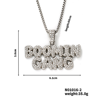 Sparkling 3D Alphabet Pendant Necklace with Minimalist High Street Style