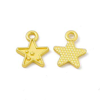 Rack Plating Alloy Charms, Cadmium Free & Lead Free & Nickle Free, Star, Matte Gold Color, 13x10.5x1.5mm, Hole: 1.8mm