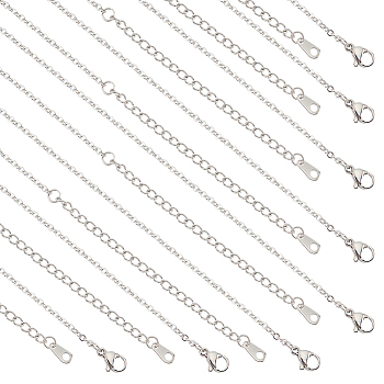 20Pcs 304 Stainless Steel Cable Chains Necklaces Ser for Men Women, Stainless Steel Color, 16.14 inch(41cm)