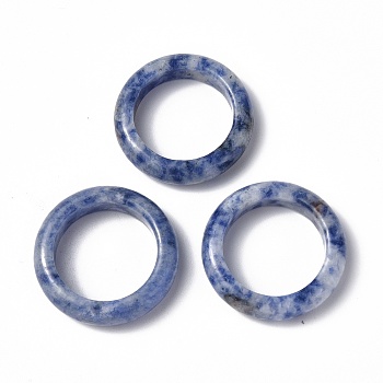 Natural Blue Spot Jasper  Plain Band Ring, Gemstone Jewelry for Women, US Size 9(18.9mm)