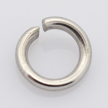 304 Stainless Steel Open Jump Rings, Stainless Steel Color, 15 Gauge, 8x1.5mm, Inner Diameter: 5mm