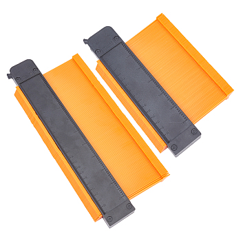 ABS Rulers Set, for Solid Things Measuring, Dark Orange, 13.4x21.8~31.9x2.05cm, 2pcs/set