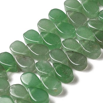 Natural Gree Aventurine Beads Strands, Teardrop, Top Drilled, 9~10x5~5.5x3.5~4mm, Hole: 0.7mm, about 40~48pcs/strand, 7.09~7.28''(18~18.5cm).