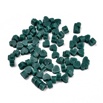 Sealing Wax Particles, for Retro Seal Stamp, Heart, Teal, 7.3x8.6x5mm, about 110~120pcs/bag