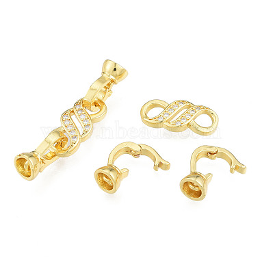 Brass Micro Pave Clear Cubic Zirconia Fold Over Clasps(X-KK-N231-353LG)-3