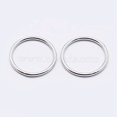 Anillos redondos de plata esterlina chapados en rodio antideslustre 925(STER-F036-03P-1x7)-2