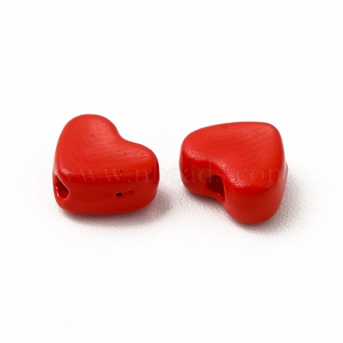 Perles en alliage peintes à la bombe coeur(FIND-G053-01I)-3