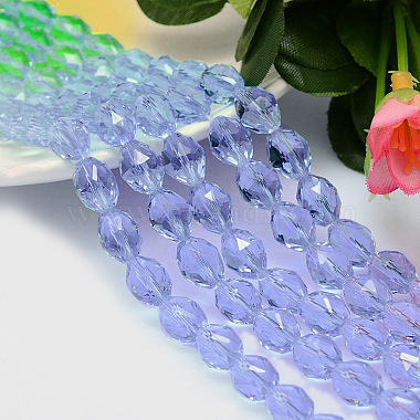 9mm AliceBlue Oval Glass Beads
