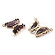 Brass Pave Faceted Glass Connector Charms(FIND-Z020-03V)-2