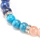 Natural & Synthetic Mixed Gemstone Round Beaded Stretch Bracelet for Women (BJEW-JB08336)-7