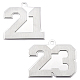 unicraftale 2pcs 2 pendentifs en forme de numéro d'acier en carbone(FIND-UN0001-55)-1