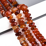 Natural Agate Beads Strands, Dyed, Faceted, Rondelle, Orange Red, 11~18x11~18x8~10mm, Hole: 1.2mm, about 40~41pcs/strand, 14.57~14.96 inch(37~38cm)(G-N356-01A-10)