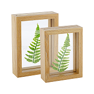 MDF Photo Frames, Glass Display Pictures, for Tabletop Display Photo Frame, Rectangle, Camel, 2pcs/set(DIY-FG0001-57)