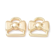 Brass Charms, Bowknot Charm, Real 18K Gold Plated, 10x10x3mm, Hole: 4x2mm(KK-C031-20G)
