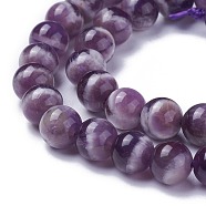 Natural Chevron Amethyst Beads Strands, Round, 8mm, Hole: 0.8mm, about 47pcs/strand, 14.9 inch(38cm)(G-G772-05-C)