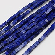 Synthetic Turquoise Beads Strands, Dyed, Cube, Medium Blue, 4x4x4mm, Hole: 1mm, about 95pcs/strand, 15.75 inch(X-TURQ-G108-4x4mm-04)