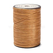 Round Waxed Polyester Thread String, Micro Macrame Cord, Twisted Cord, for Leather Sewing Stitching, Peru, 0.55mm, about 131.23 yards(120m)/roll(YC-D004-02C-007)