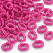 Opaque Acrylic Linking Rings, Quick Link Connectors, For Jewelry Chains Making, Oval, Medium Violet Red, 10x7.5x2.5mm, Hole: 3x5.5mm(MACR-S373-68-A08)
