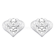 201 Stainless Steel Pendants, Heart with Wolf & Trinity Knot, Stainless Steel Color, 19x20.5x2.5mm, Hole: 2.5mm(STAS-N098-241P)
